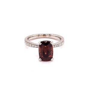 Diamond Tourmaline Rubellite Ring 6.75 18k Gold 4.01 tcw Women Certified 910746
